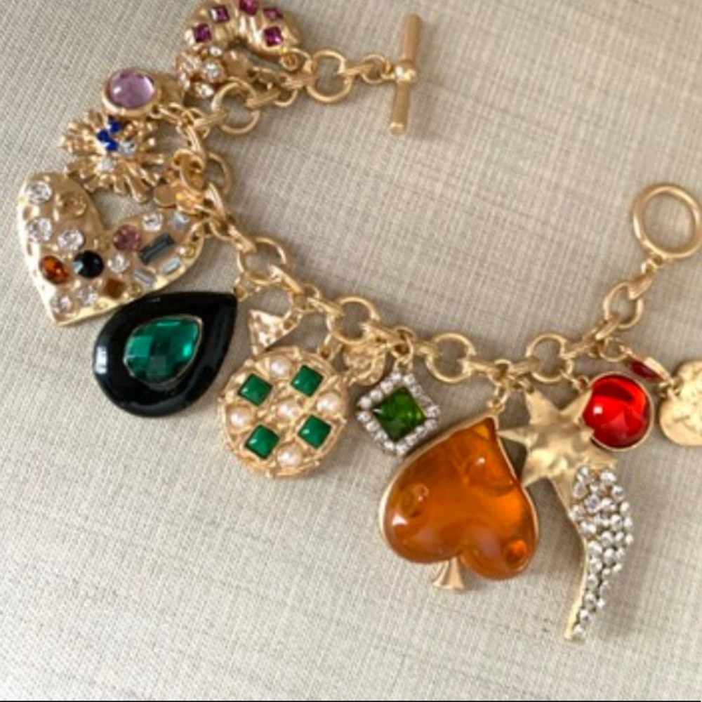 Chunky gold charm bracelet